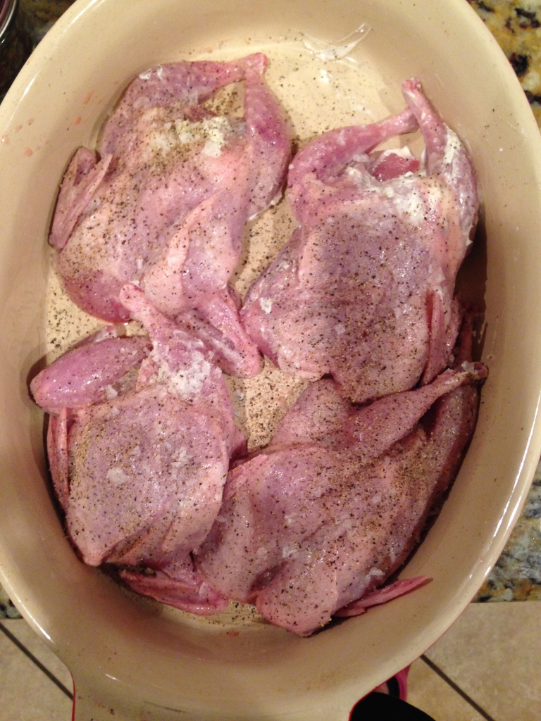 Quail ready for the oven