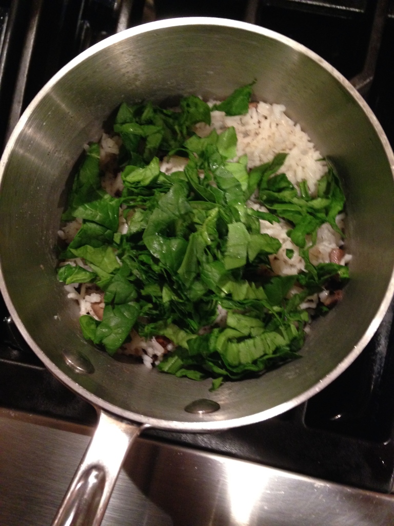 Spinach in the rice